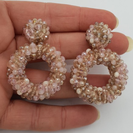 Glassberry Earrings Open Ring Pink