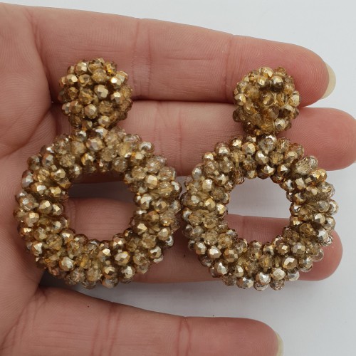 Glassberry earrings open ring gold