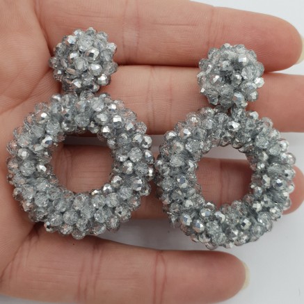 Glassberry Earrings Open Ring Silver