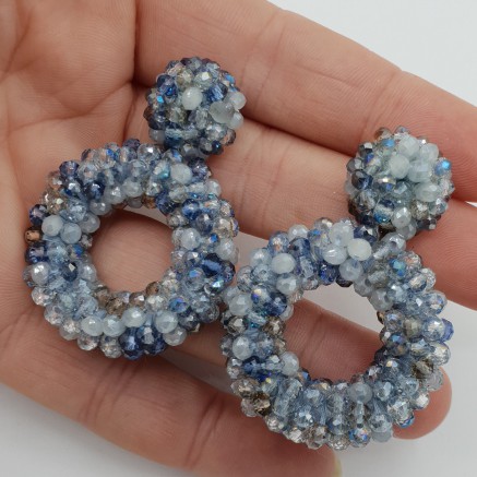 Glassberry earrings open ring blue