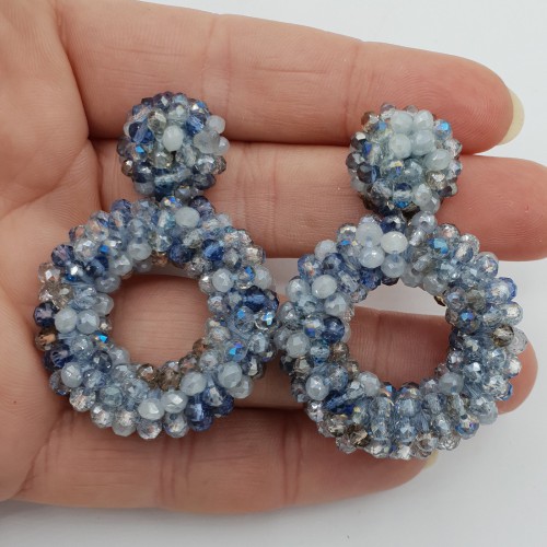 Glassberry earrings open ring blue