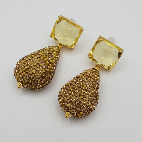 Gilded earrings drop golden...