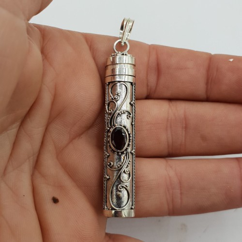 Silver perfume pendant / ash pendant with grenade Large