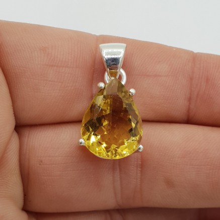 925 Sterling Silber Anhänger Drop -Shaped Honey Quarz