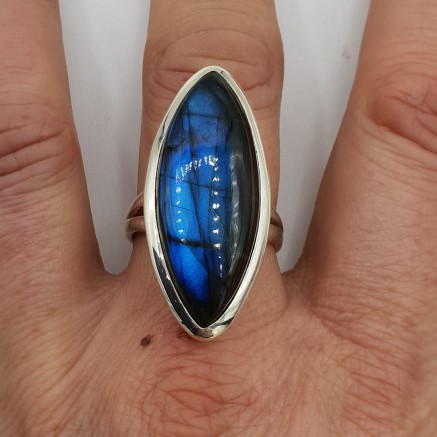 925 Sterling Zilveren Ring Marquise Labradorite 18.5 mm