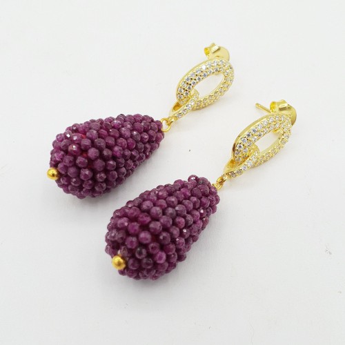 Gilded earrings with a drop...