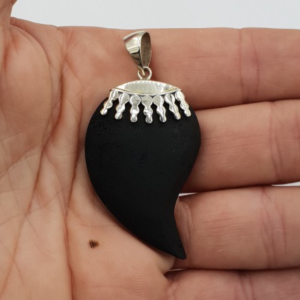 925 Sterling Silver pendant with lava stone