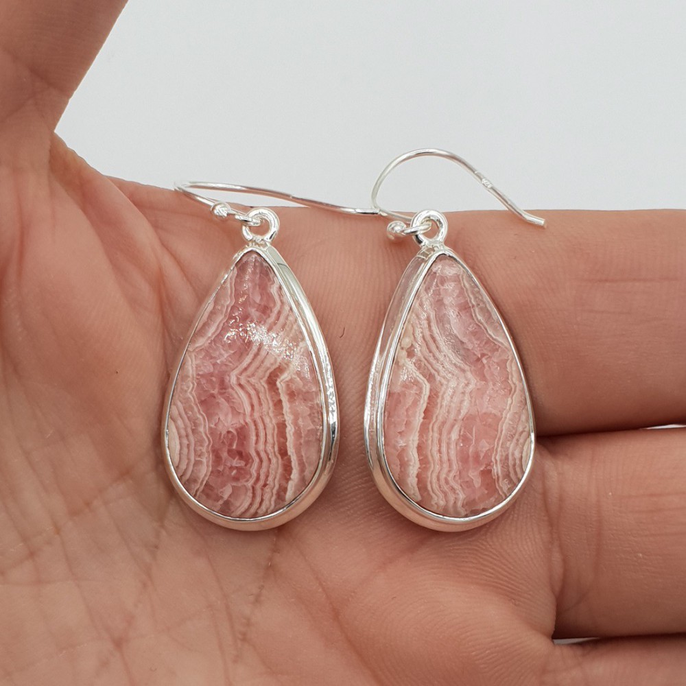 925 Sterling -Silber -Ohrringe Rhodochrosiet