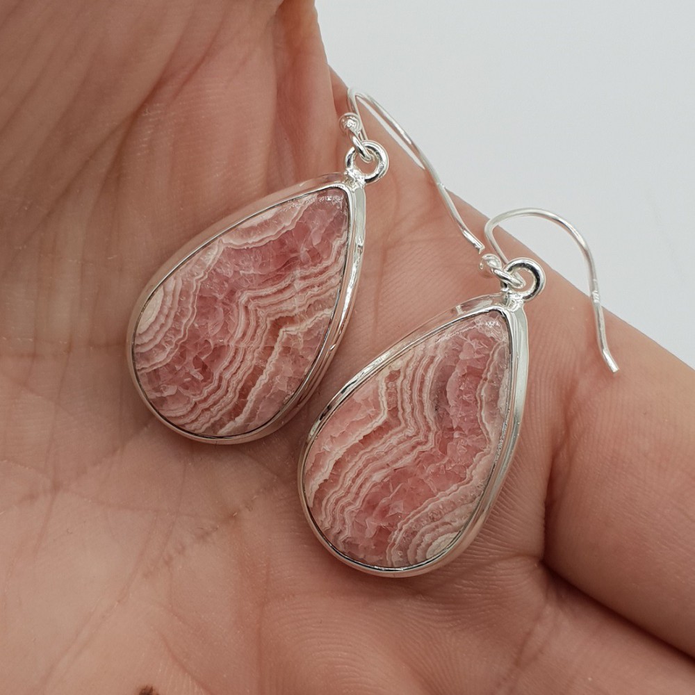 925 Sterling -Silber -Ohrringe Rhodochrosiet