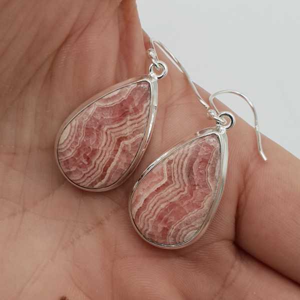 925 Sterling zilveren oorbellen Rhodochrosiet