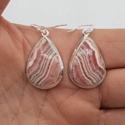 925 Sterling silver earrings set with Rhodochrosiet