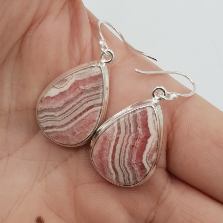 925 Sterling -Silberohrringe mit Rhodochrosiet