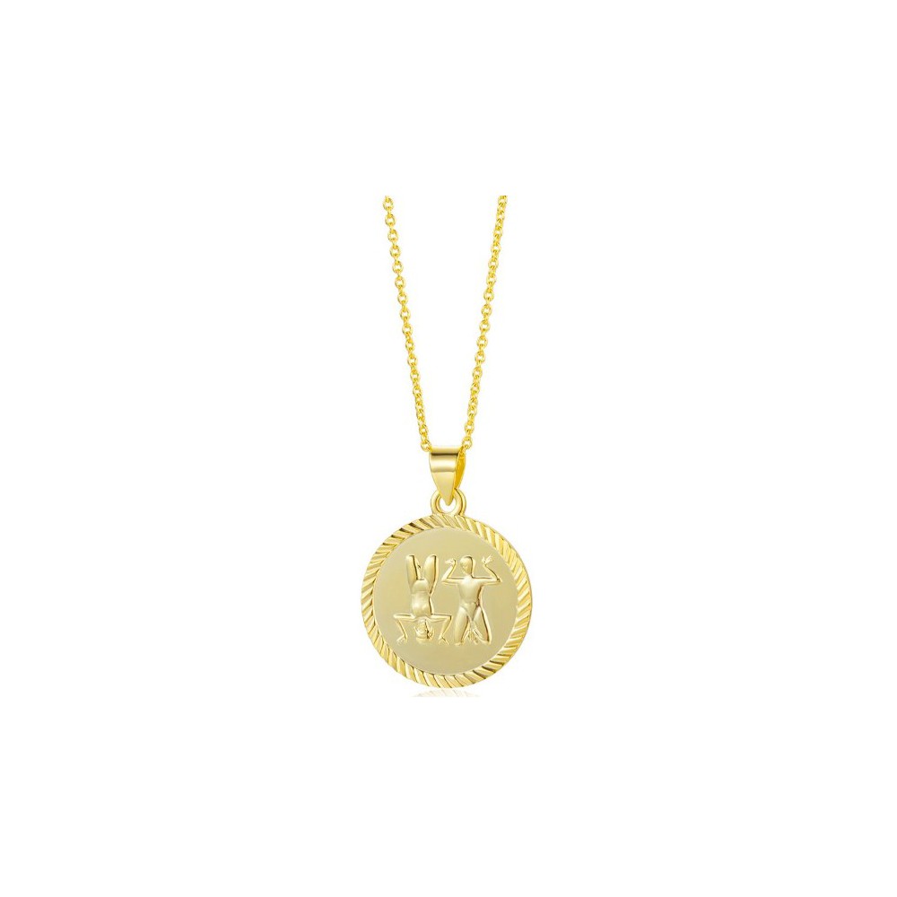 Gilded necklace with twin zodiac sign pendant