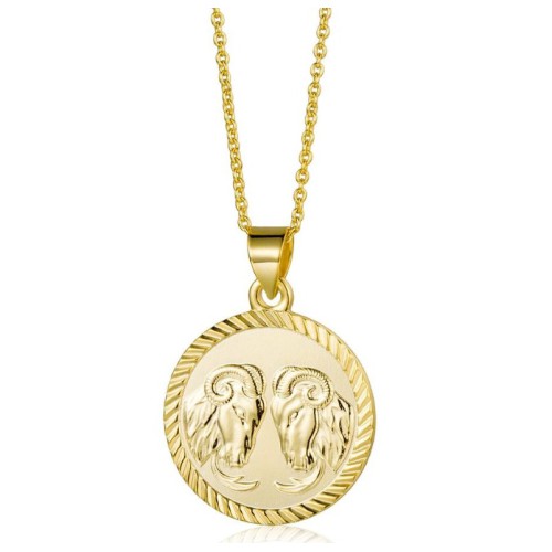 Gilt necklace with ram zodiac sign pendant