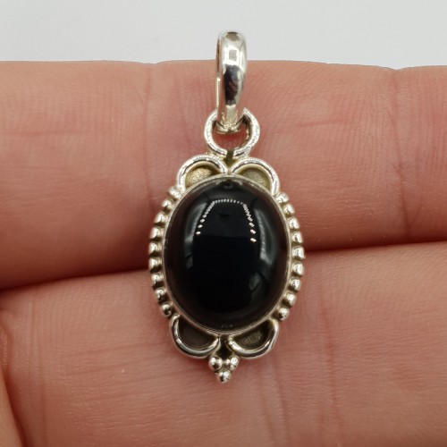 925 Sterling Silber Anhänger Ovale Black Onyx