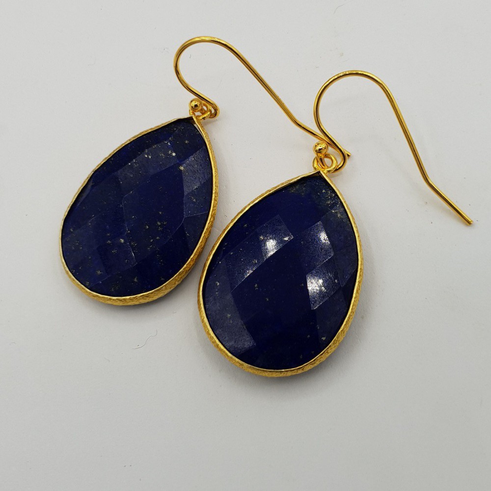 Gilded earrings with lapis lazuli