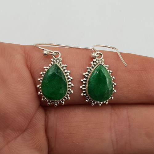 925 Sterling Silberohrringe Emerald