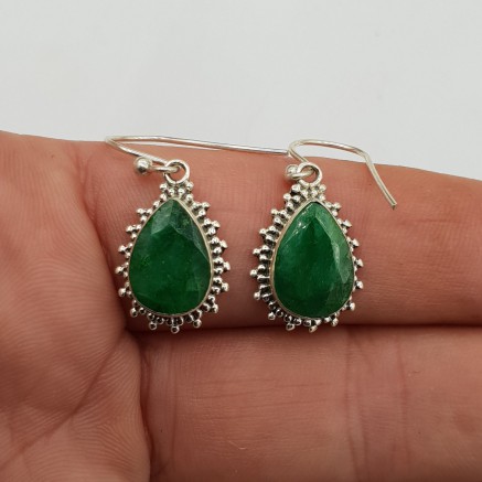 925 Sterling silver earrings Emerald