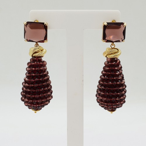 Gilded earrings with large...