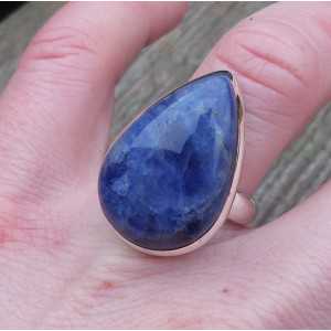 Silver ring set with oval shape Sodalite 17.7 mm 