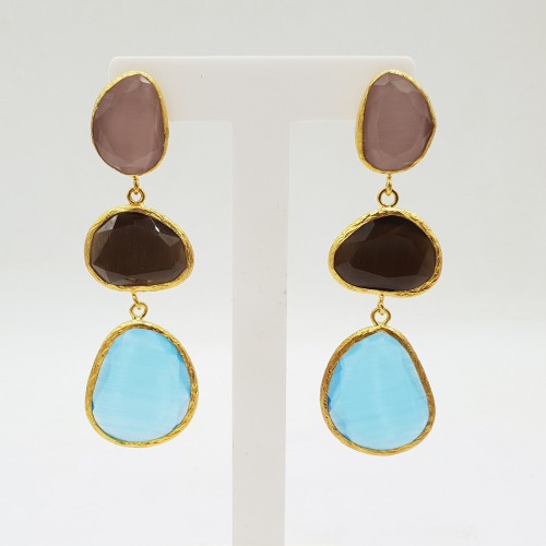 Gilded earrings set with...