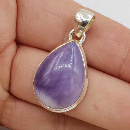 925 Sterling silver pendant drop -shaped bertrandite