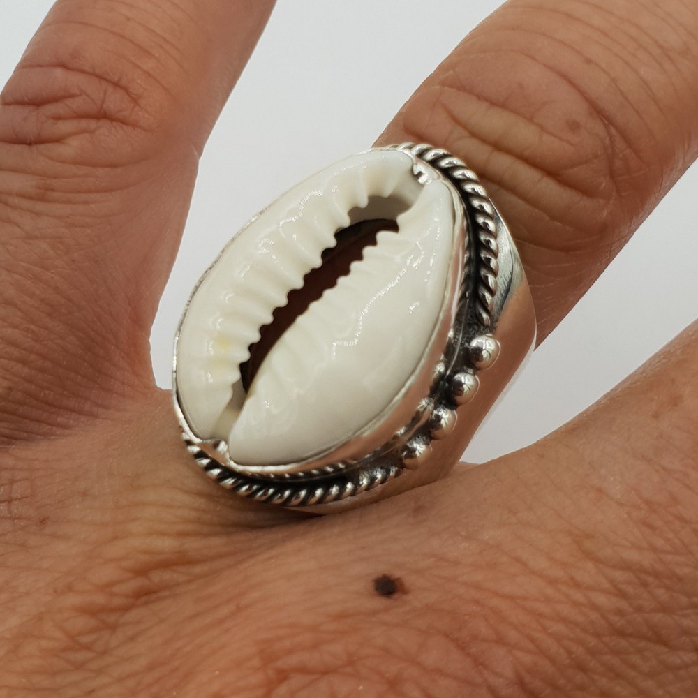 925 Sterling Zilveren Ring mit Cowrie Schelp