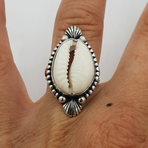 925 Sterling Zilveren Ring Cowrie Schelp 16,5 oder 17,3 mm