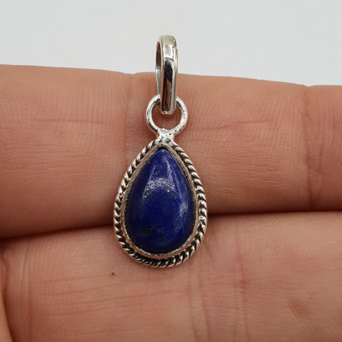 925 Sterling Silber Anhänger Drop -Shaped Cabochon Lapis Lazuli