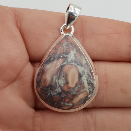 925 Sterling Silver Pendant with Porcelain Jasper