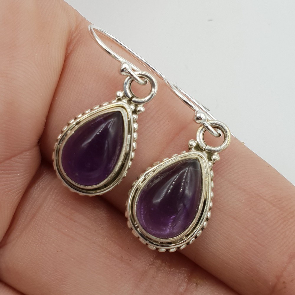 925 Sterling -Silber -Ohrringe Amethyst