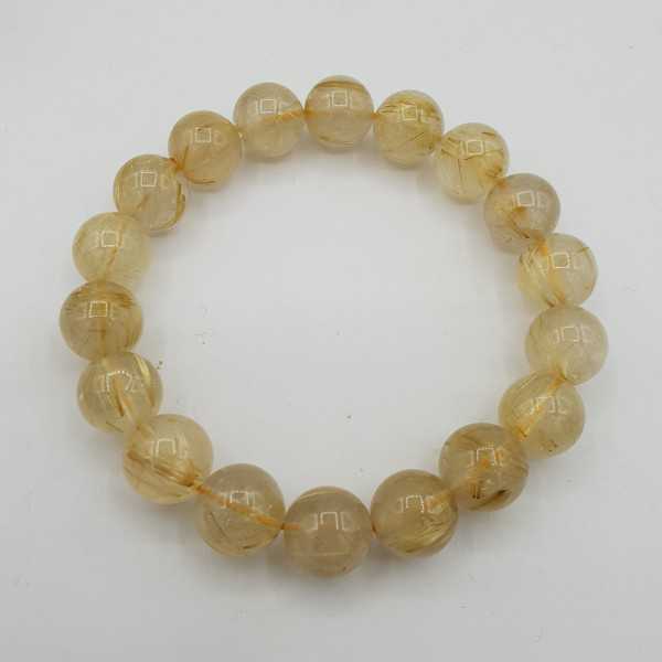 Stretch-Armband mit Goldenen Rutielkwarts Perlen