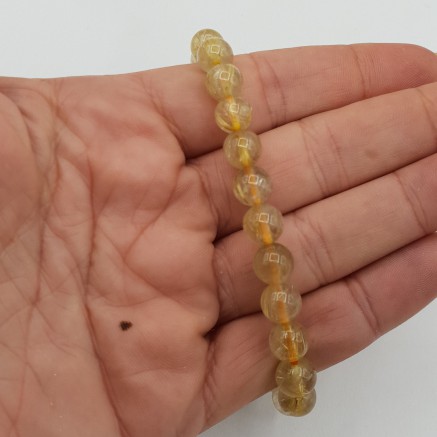 Stretch bracelet gold rutile quartz