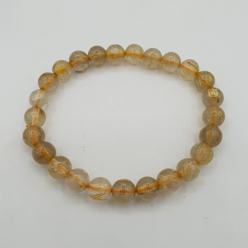 Stretch bracelet gold rutile quartz