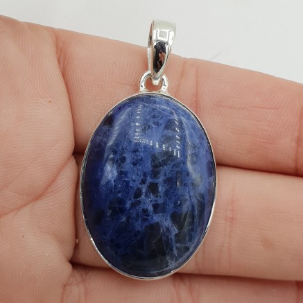 925 Sterling silver pendant with oval sodalite