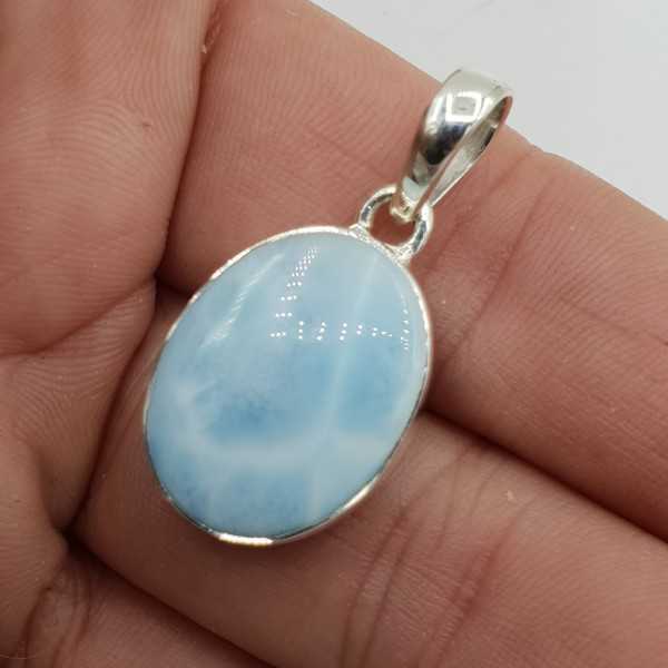 925 Sterling zilveren hanger met ovale Larimar