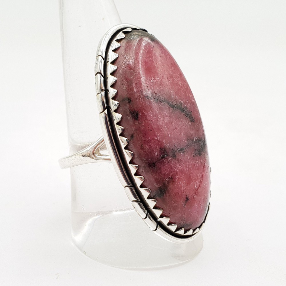 925 Sterling Zilveren Ring with Rhodonite 18 mm