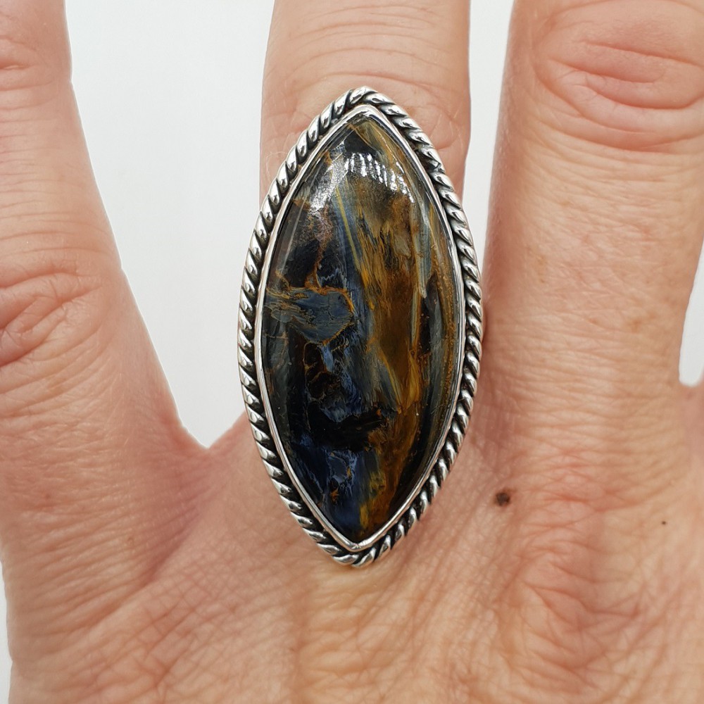 925 Sterling Zilveren Ring with Marquise Pietersiet 17.3 mm