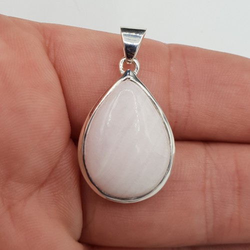 925 Sterling Silber Anhänger Drop -Shaped Pink Aragonit