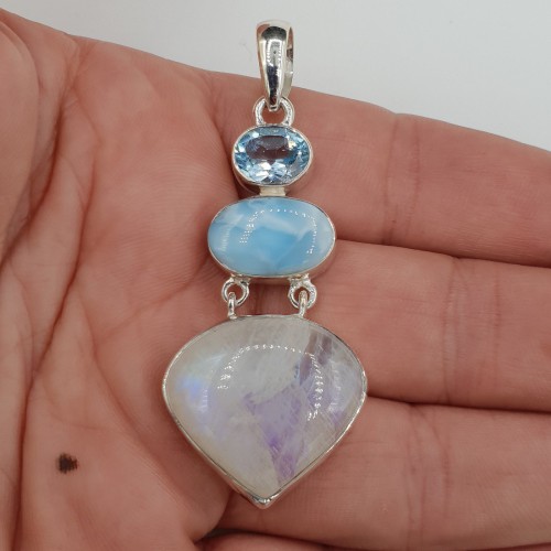 Silver pendant Larimar...