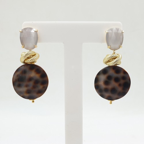 Gilded earrings cowrie...