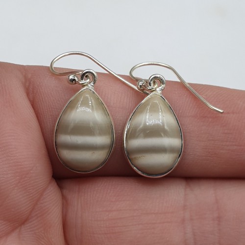 925 Sterling silver earrings with Flint