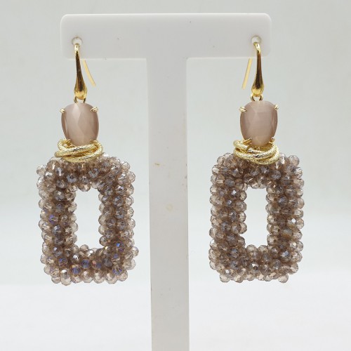 Gilded earrings beige...