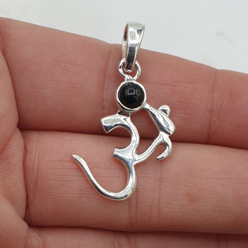 Silver pendant with ohm...