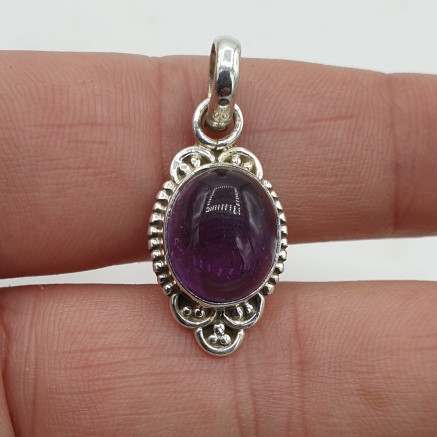 925 Sterling Silber -Anhänger mit Amethyst Set mit Amethyst