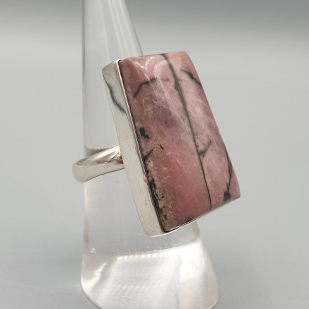 925 Sterling Zilveren Ring with Rhodonite 17 mm