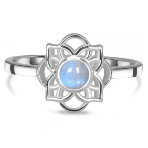 925 Sterling silver ring Small round moonstone