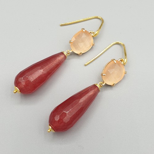 Gilded earrings jade and...