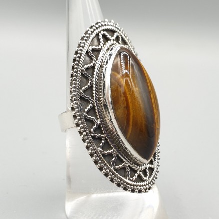 925 Sterling Zilveren Ring mit Marquise Tigeroog