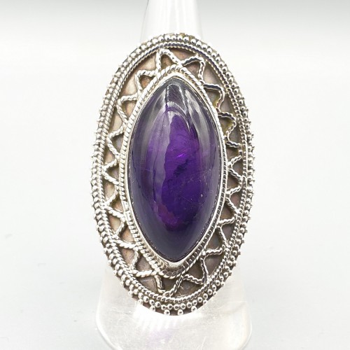 925 Sterling Zilveren Ring with Marquise Amethist